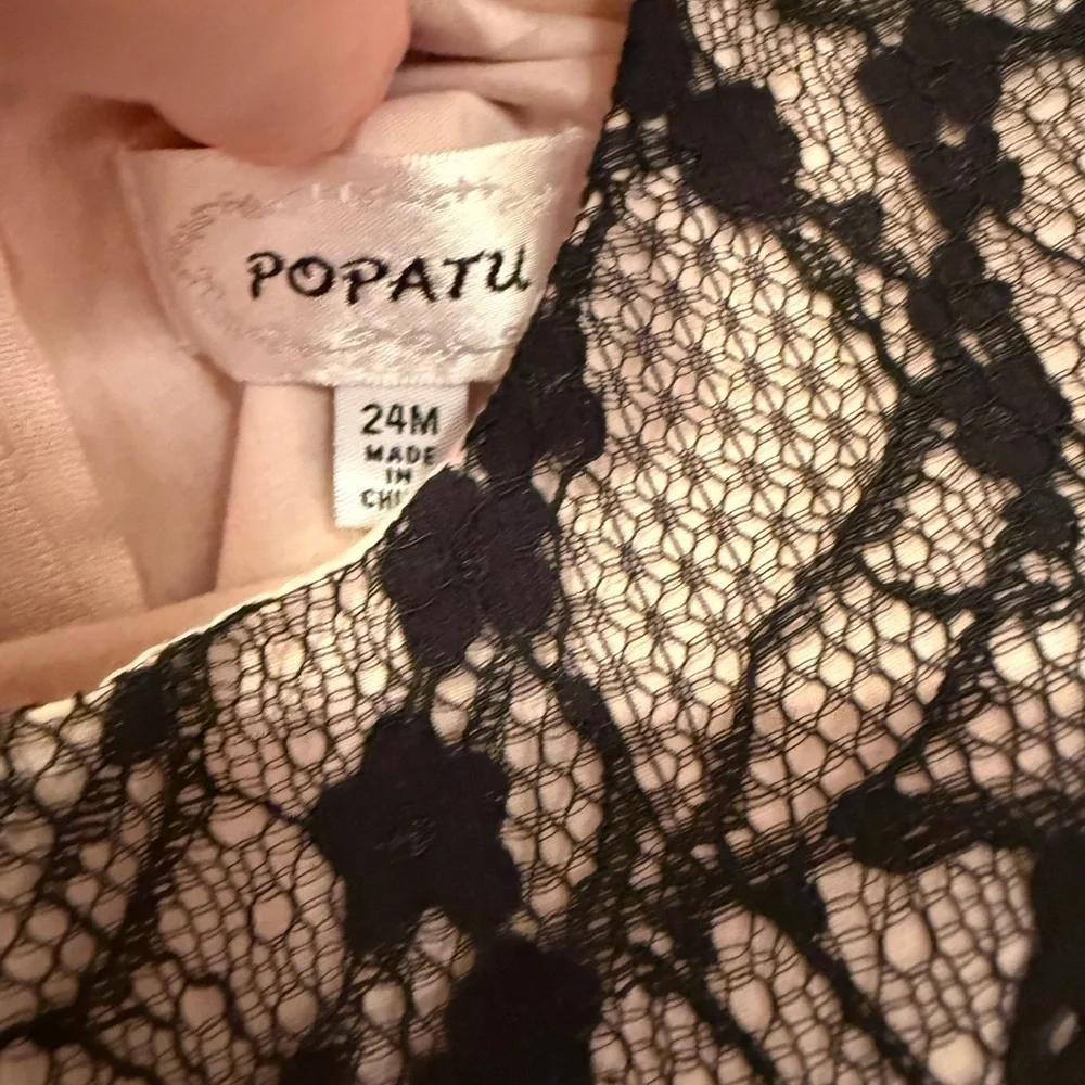 Popatu Black and Pink Lace Kids Dress